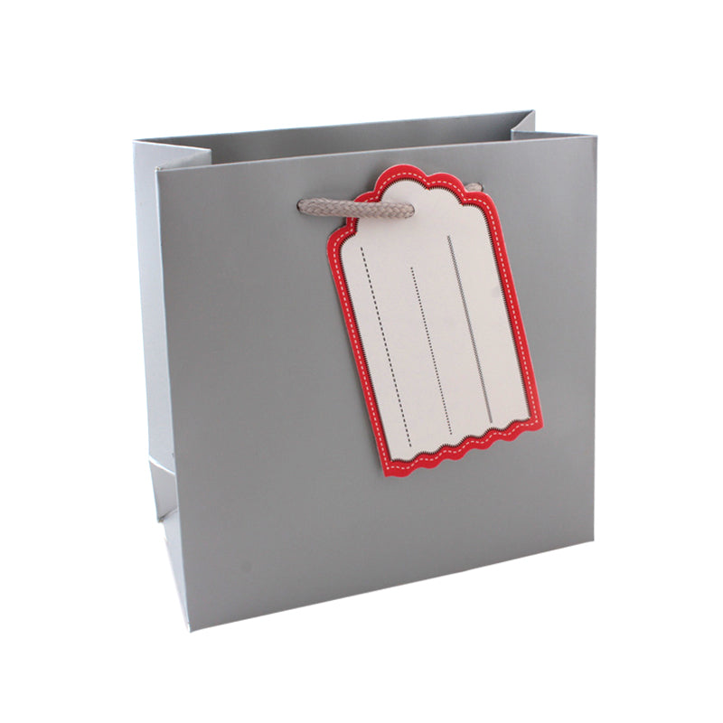 Solid colour gift bag XS – 15 × 14.5 × 6 cm, Silver