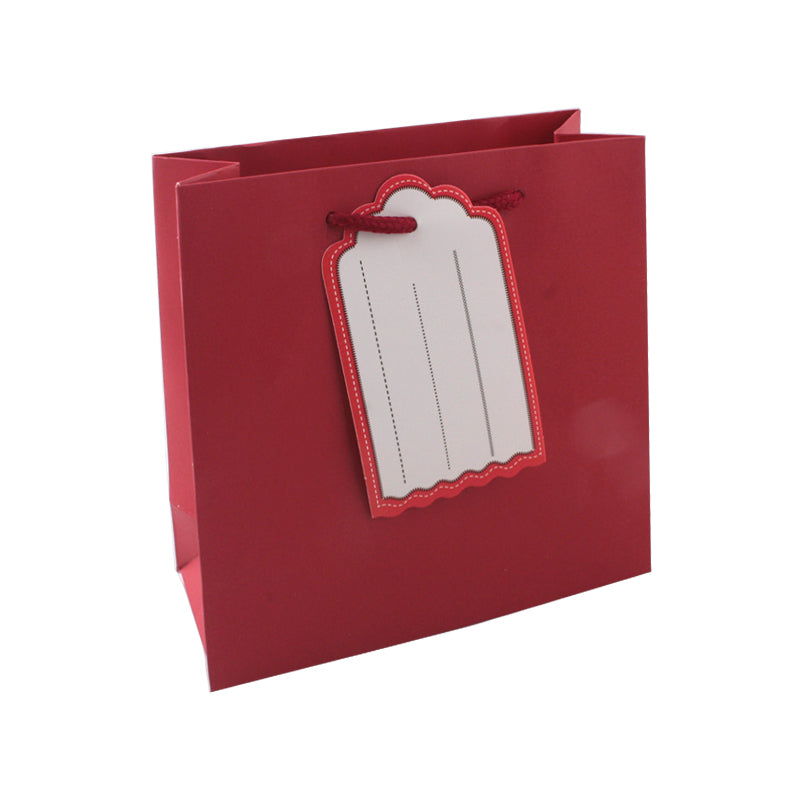 Solid colour gift bag XS – 15 × 14.5 × 6 cm, Red