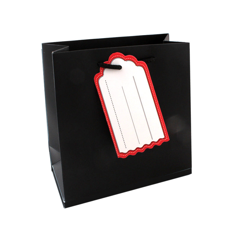 Solid colour gift bag XS – 15 × 14.5 × 6 cm, Black