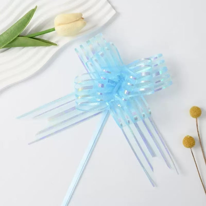 Pulling Ribbon(10PCS/3*47CM) in blue color, perfect for decorative gift wrapping and crafts.