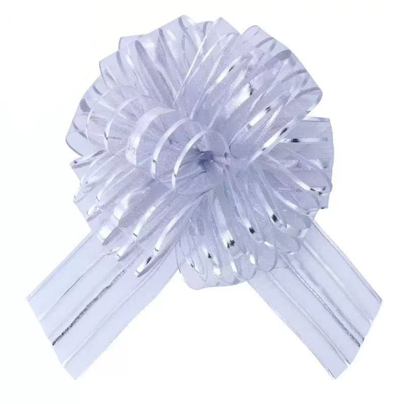 Flower Ribbon(1PCS/5CM) - elegant silver ribbon bow for gift wrapping and decoration.