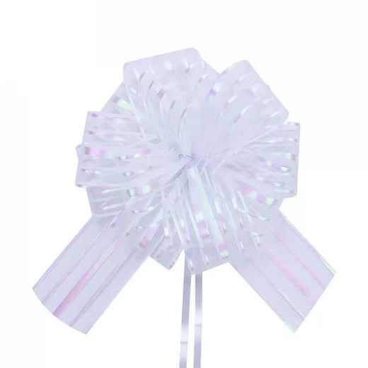 Flower Ribbon(1PCS/5CM) in iridescent white, perfect for gift wrapping and decorations.