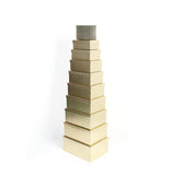 10PCS Gift Box Gold Lethr Lk Whole Set stacked in a stylish design, ideal for luxurious gifting.