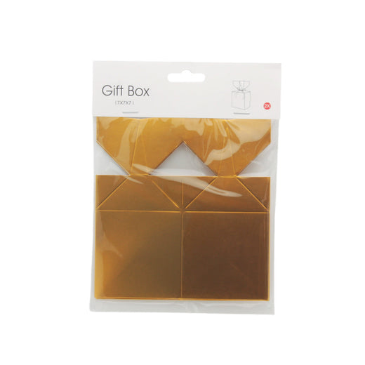 2PCS DIY Box(7*7*7CM) packaging with golden gift boxes visible in a plastic wrapping.
