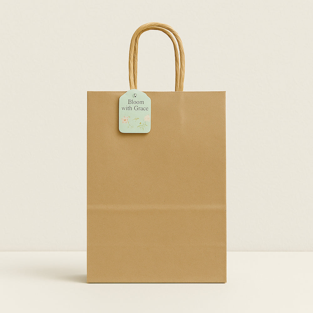 Craft Solid Colour Bag(2PCS/42*31*12CM) featuring a large kraft paper design with sturdy handles.