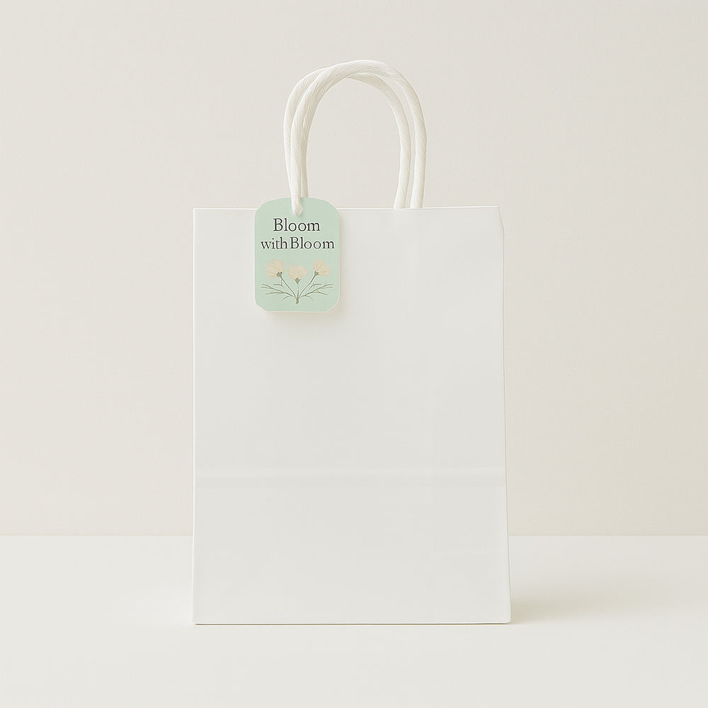 Craft Solid Colour Bag(2PCS/42*31*12CM) large white paper bag with sturdy handles and gift tag.