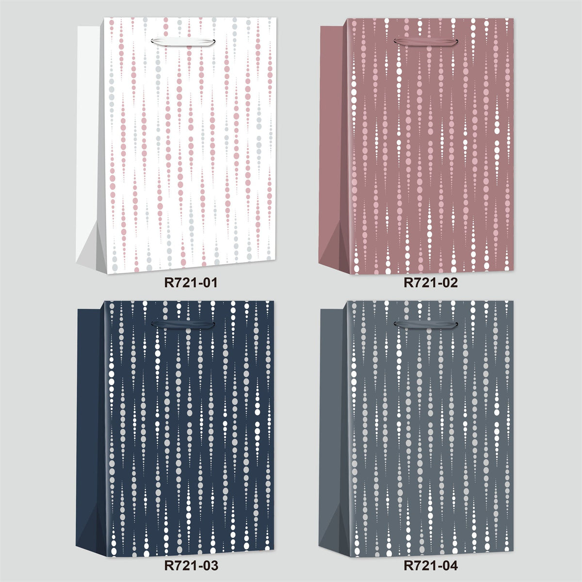 Metallic Dot Stripe Gift Bag(18*24*8CM/R721S)