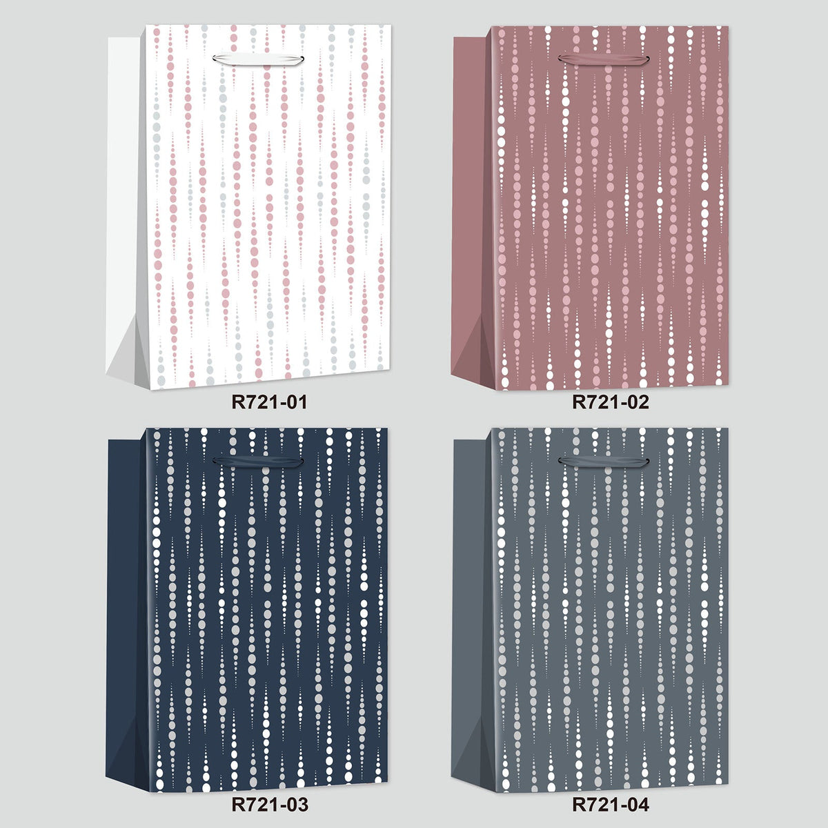 Metallic Dot Stripe Gift Bag(26*32*10CM/R721M)