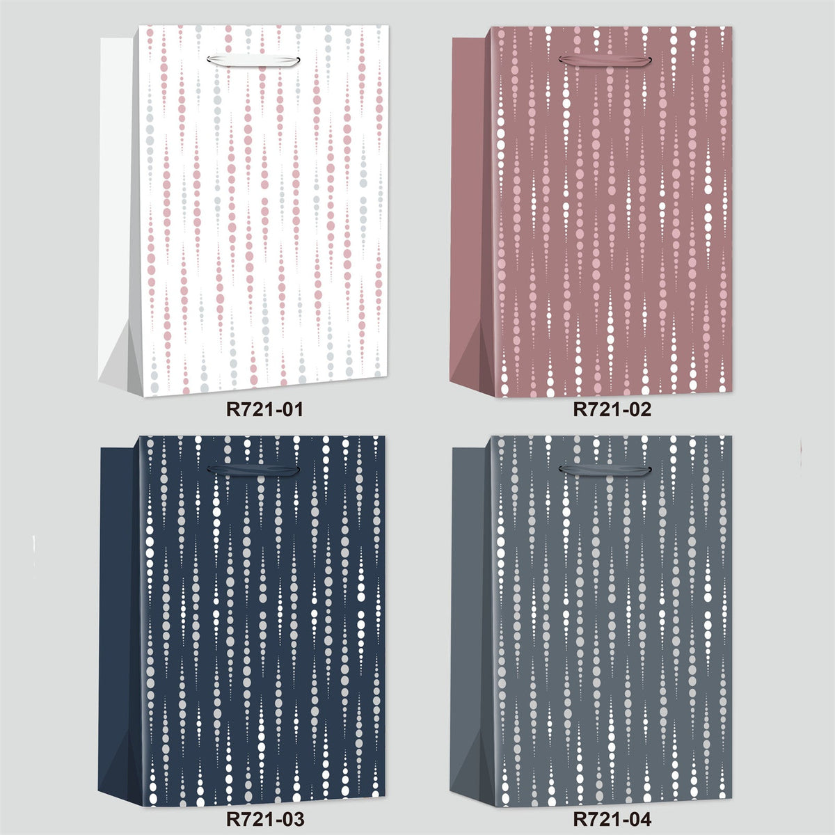 Metallic Dot Stripe Gift Bag(30*42*12CM/R721L)