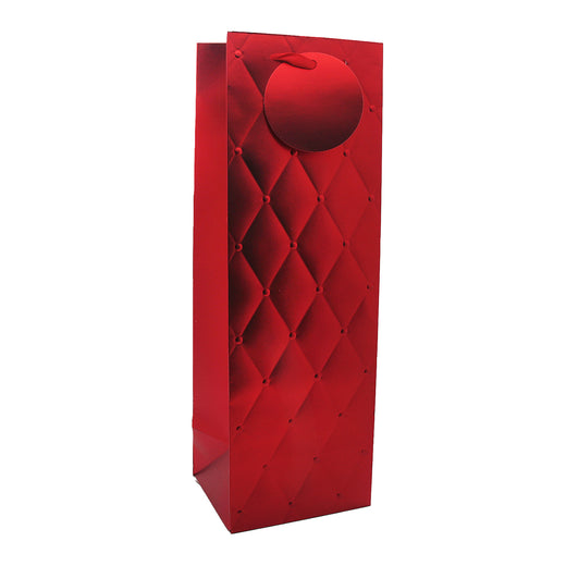 Wine Bag PT(36*12*10CM/M1061) in elegant red with a quilted design for stylish wine storage.