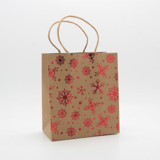 X-mas Craft Gift Bag(15*17*8CM/9182S) featuring festive snowflake design in assorted colors.