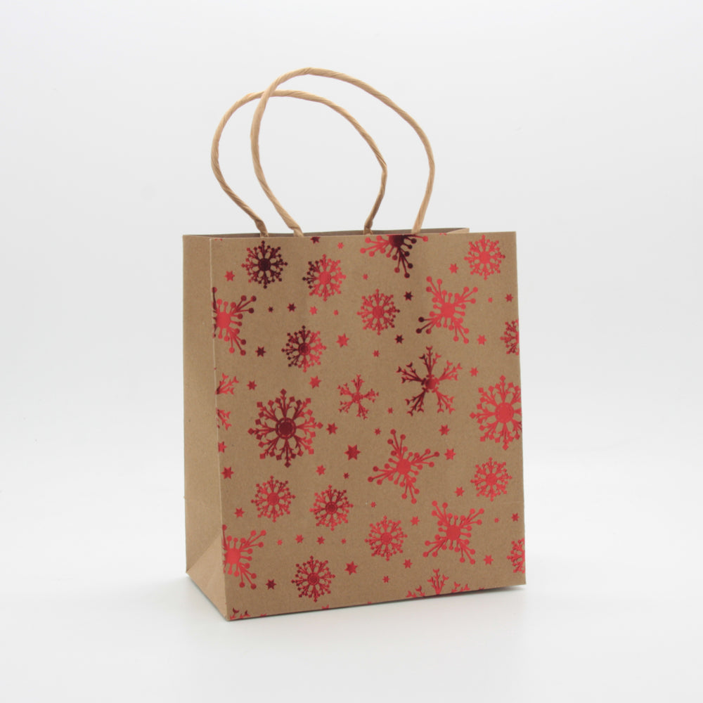 X-mas Craft Gift Bag(15*17*8CM/9182S) featuring festive snowflake design in assorted colors.