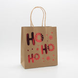 X-mas Craft Gift Bag(18*21*10CM/9182M) featuring festive Ho Ho Ho design in red on kraft paper.