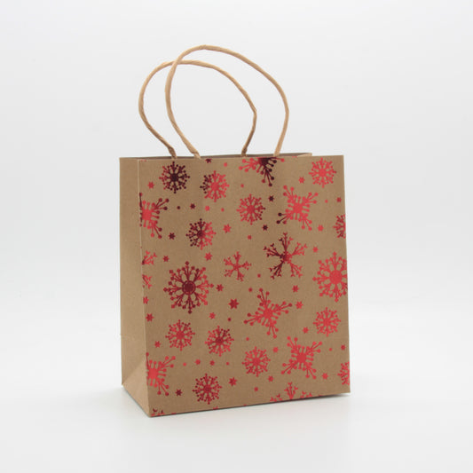 X-mas Craft Gift Bag(18*21*10CM/9182M) with snowflake design, perfect for holiday gifting.