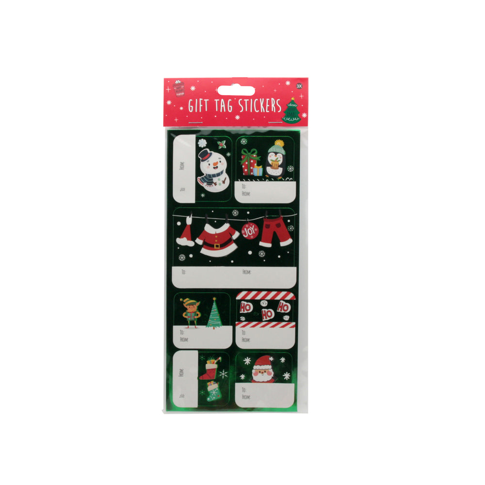 Christmas Gift Tag Sticker(P180) featuring festive designs for holiday gifts.