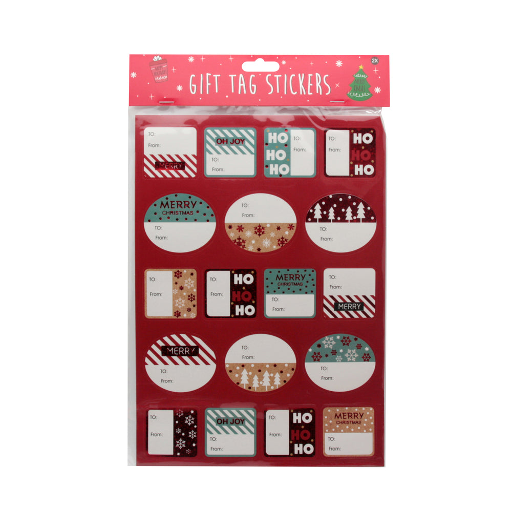 Christmas L Gift Tag Sticker(P181) sheet featuring festive designs for holiday gift wrapping.
