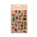Christmas Sticker(P235) sheet featuring festive designs like trees, snowmen, gifts, and candy canes.