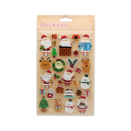 Christmas Sticker(P235) featuring festive designs like Santa, snowmen, and Christmas trees for holiday decorating.
