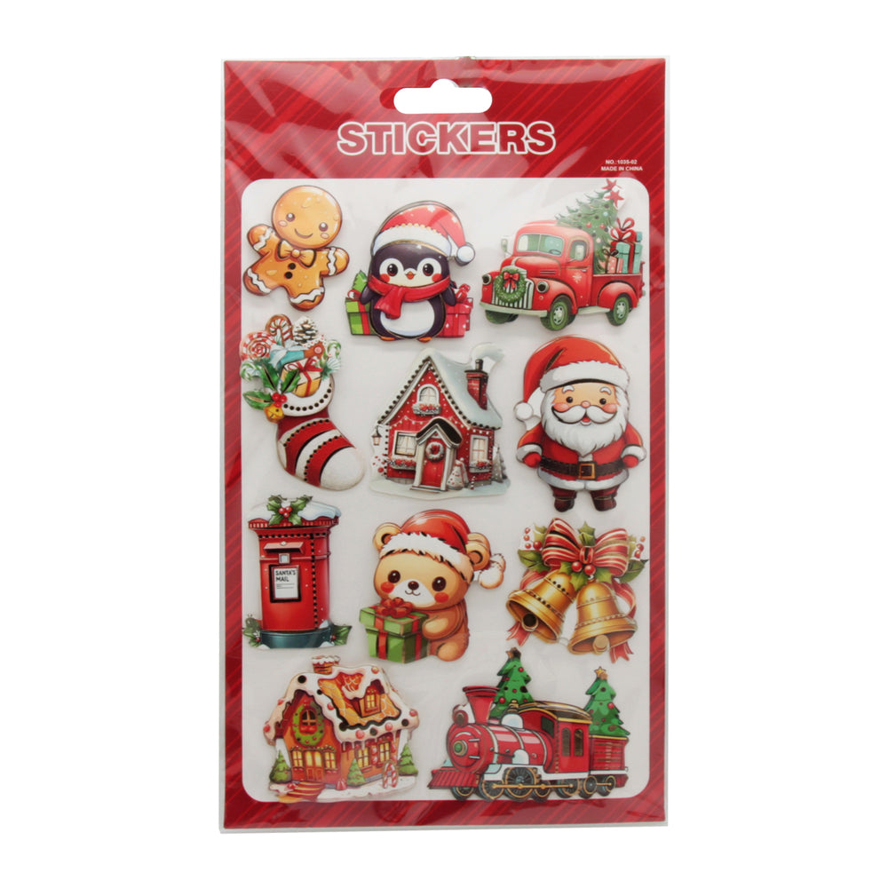 Christmas Sticker(1035) featuring festive designs like Santa, gingerbread man, and Christmas decorations.