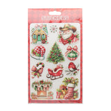 Colorful Christmas Sticker(1035) sheet featuring festive designs like trees, Santa, and ornaments.