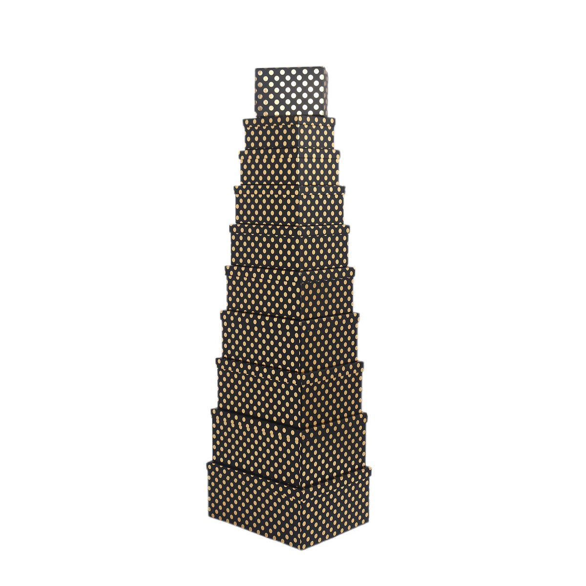 10PCS Gold Dot Black Gift Box Whole Set