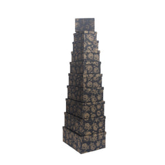 10PCS Gold Rose Black Gift Box Whole Set