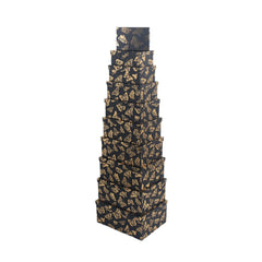 10PCS Gold Butterfly Black Gift Box Whole Set