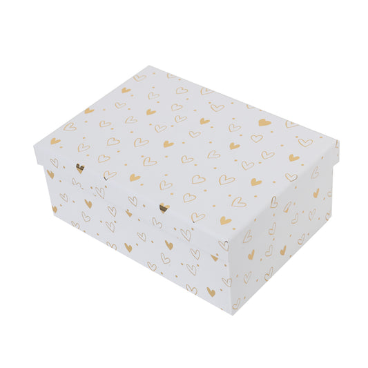 8/10 Gold Heart White Gift Box(23*16.5*9.5CM)