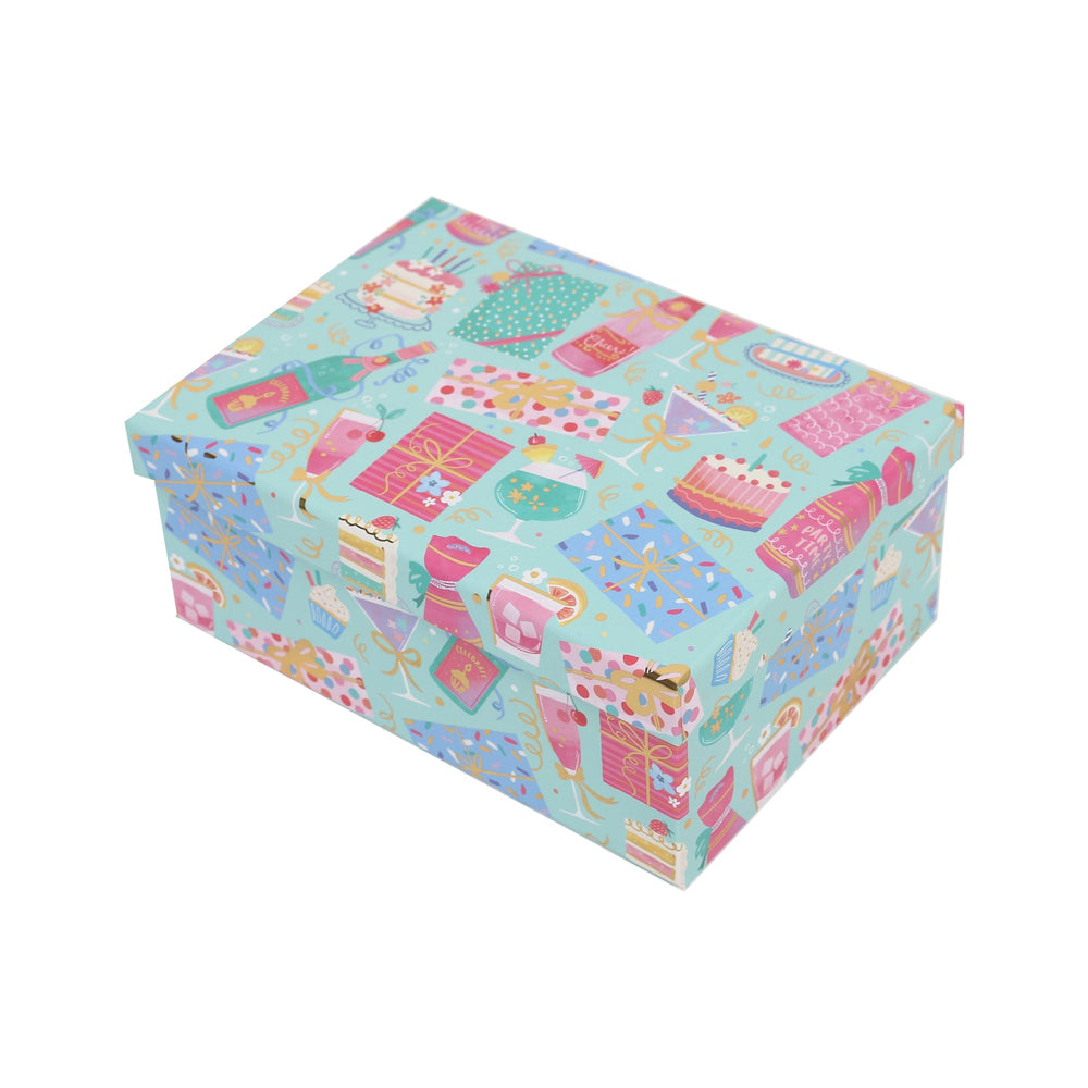 Colorful design of a 9/10 Party Mint Gift Box(21*15*8.5CM) perfect for festive occasions.