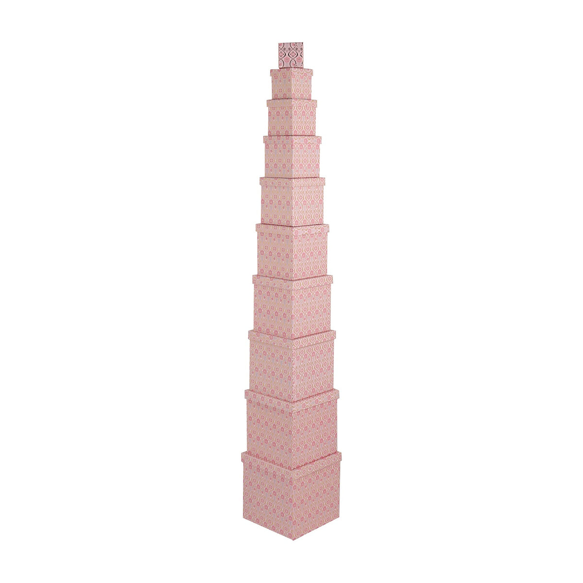 10PCS Gold Pattern Pink Gift Box Whole Set