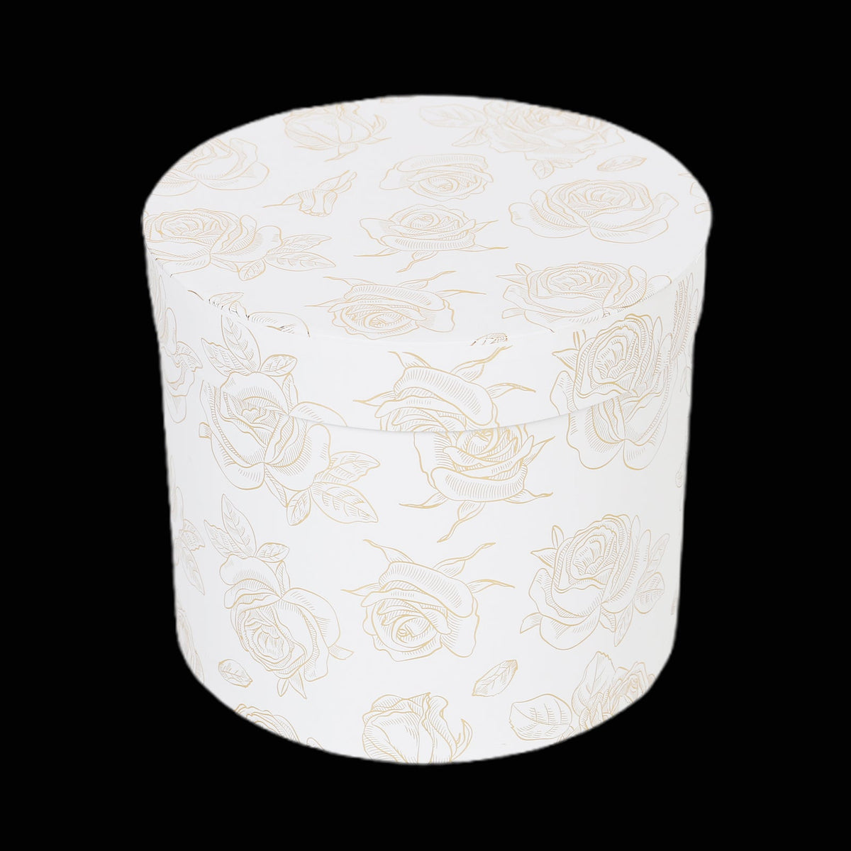 1/3 Gold Rose White Round Gift Box(23*19.5CM)