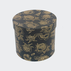 1/3 Gold Rose Black Round Gift Box(23*19.5CM)