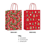 Christmas Icons Kraft Gift Bag(27*21*11CM/M944M) featuring festive designs on red paper.