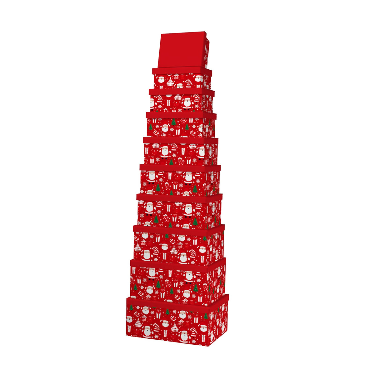 10PCS Santa Christmas Gift Box Whole Set