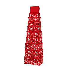 10PCS Santa Christmas Gift Box Whole Set