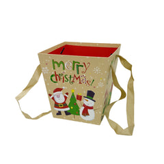 Merry Christmas Gift Bag(17*17*18CM) – Beige Handle