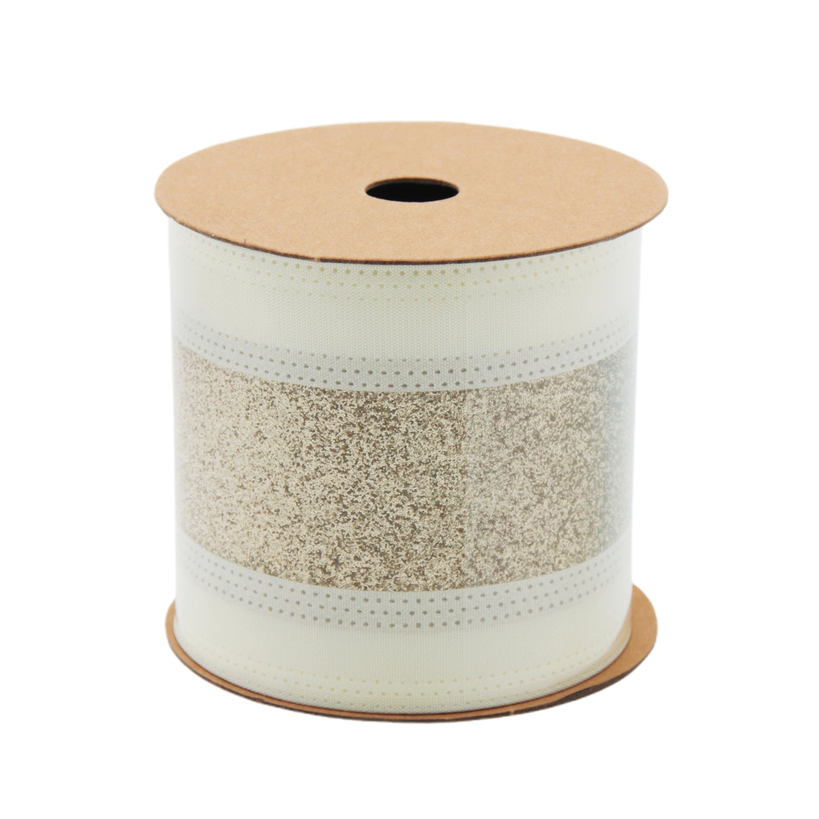 Deluxe Gold Holiday Ribbon(6.3CM*3YDS) on a spool, perfect for festive gifts and decorations.