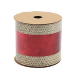 Classic Red & Gold Christmas Ribbon(6.3CM*3YDS) on a roll for festive decor and gift wrapping.
