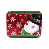 Christmas C.D Tin Box(9*6.5*2.8CM) featuring a snowman design on a festive red background.