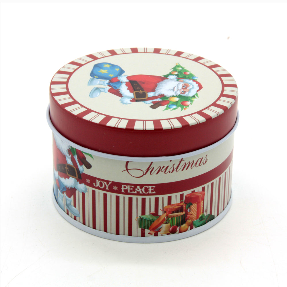 Christmas RD Tin Box(7.5*5CM) featuring festive Santa design and joyful holiday themes.