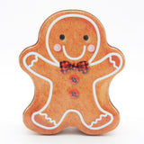 Gingerbread Man Tin Box(11.5*13*5CM) in a cheerful gingerbread shape with a smiling face and bow tie.