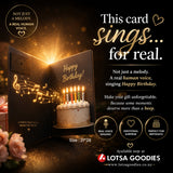 Singing Birthday Card – Real Voice Musical Greeting Card (21x21cm Premium Gift)