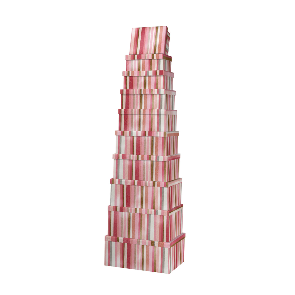 10PCS Gift Box Pink Stripe RT Whole Set