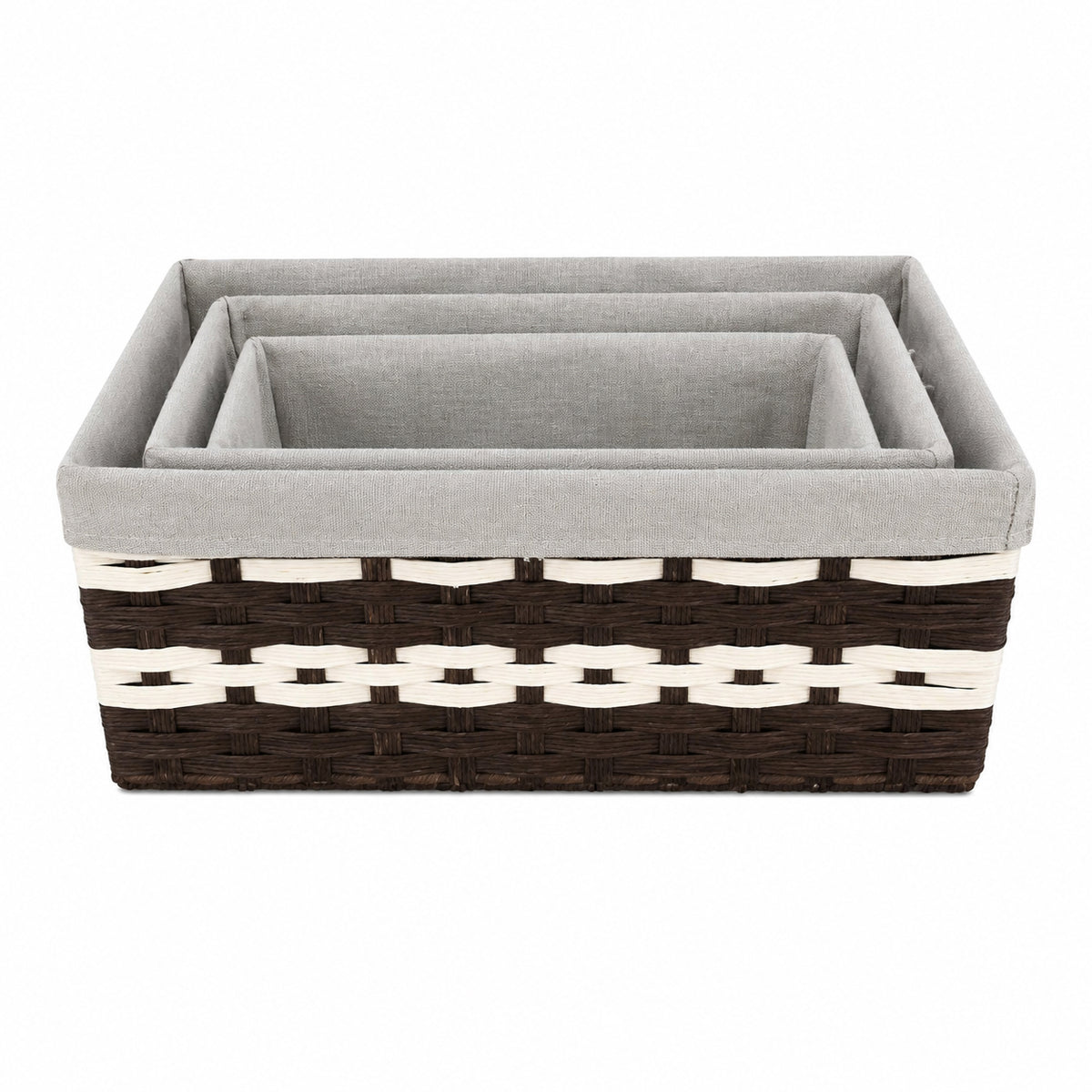 3PCS Rectangular Paper Basket Set with Lining