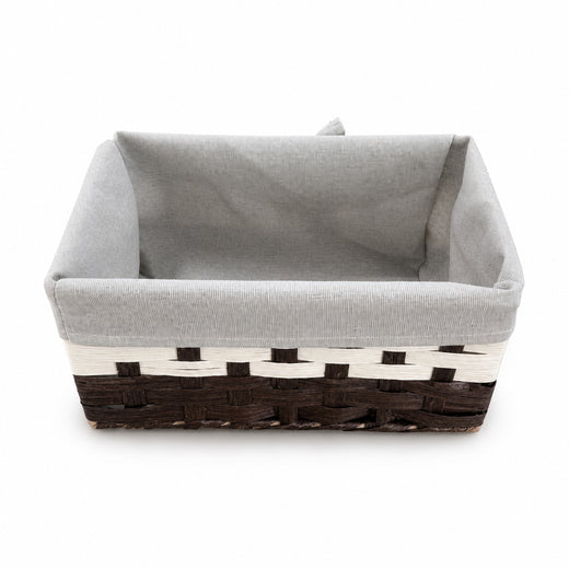 Small lined rectangular paper basket 27 x 18 x 12 cm
