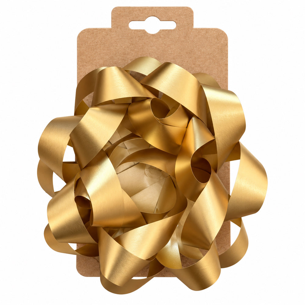 Gold metallic gift bow 12cm