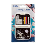 Travel Sewing Set(C0420) featuring assorted threads, needles, scissors, and sewing accessories in a compact case.
