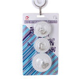 Sink Stopper pack containing three clear sink stoppers for kitchen use.
