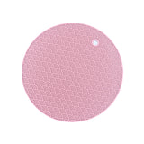 Insulation Pad(17CM) in pink, round shape with wave pattern, ideal for added insulation and countertop protection.