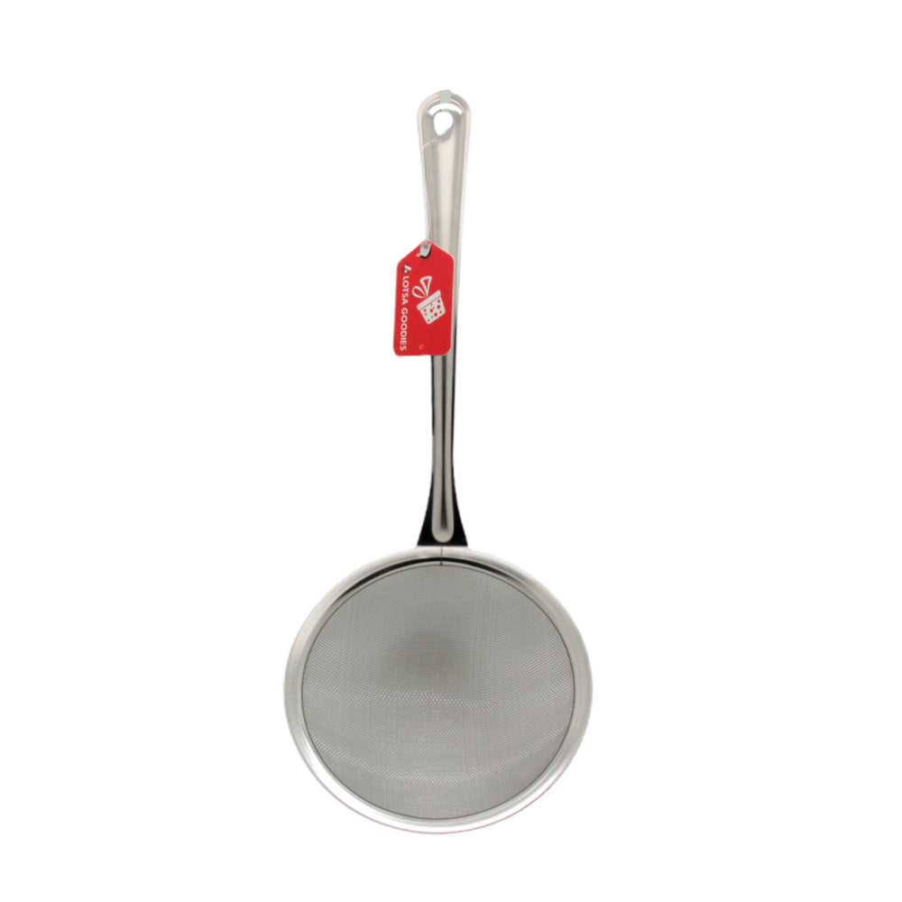 Strainer 14CM stainless steel kitchen tool for effective filtering and draining.